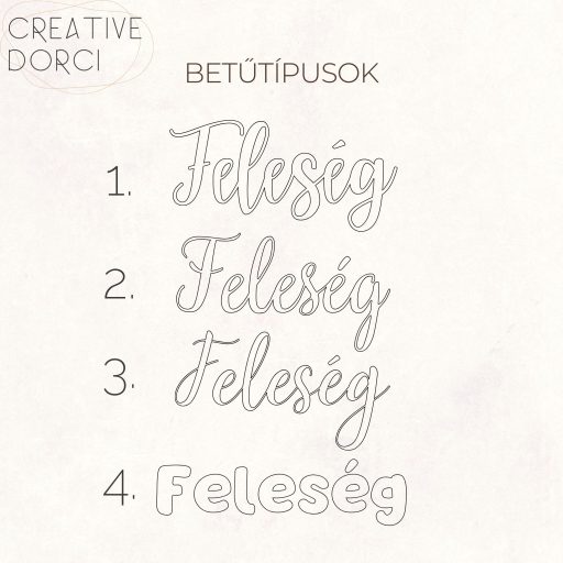 Hímzés választható felirattal, betűtípussal, Feleség - CreativeDorci