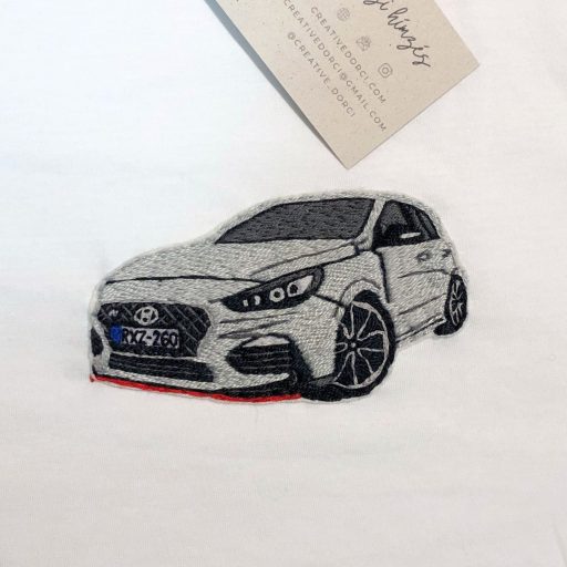 Hyundai autó, kocsi hímzése pólóra fotó alapján - CreativeDorci
