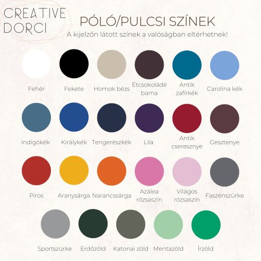 Póló, pulcsi színválaszték hímzéshez - CreativeDorci