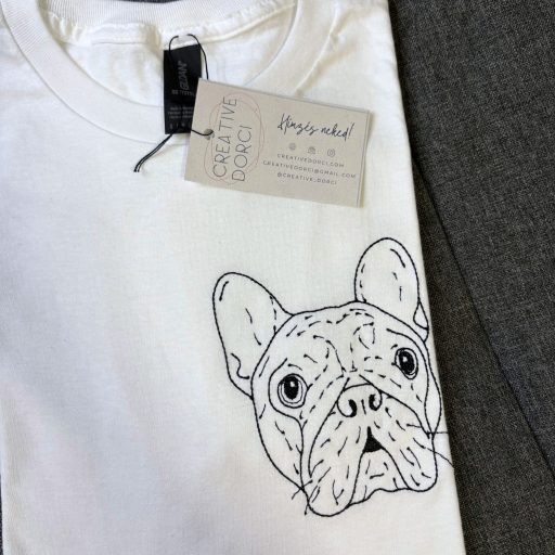 Frenchie, tacskó hímzett póló képről - CreativeDorci